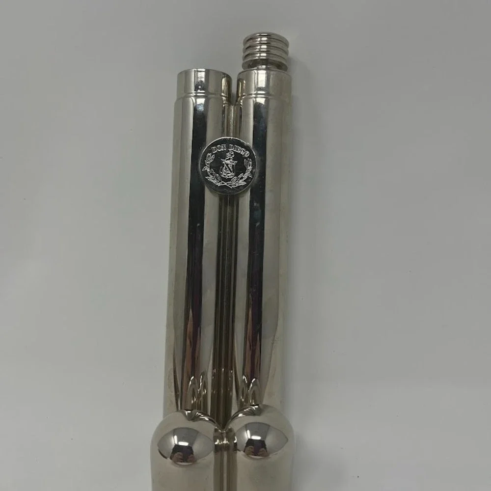 Don Diego Stainless Steel Flask Set Silver Twin Cylinder Screw Top Barware